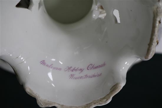A rare pair of George Grainger & Co. Worcester topographical dessert comports, c.1846, height 14.5cm